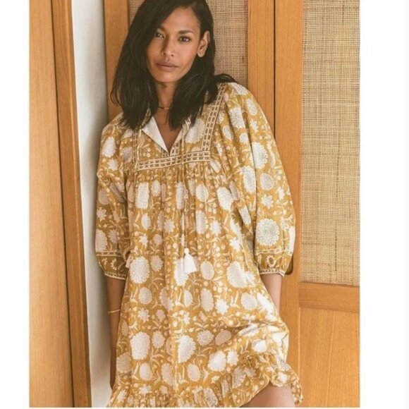 Cleobella Magdalena Mini Dress in Honey Mix Print - XS - Picture 3 of 7